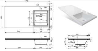 Раковина над стиральной машиной Эстет Даллас ФР-00002062 П 100см белый